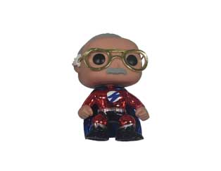 superhero stan lee metallic red